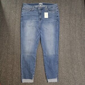 NWT Good American Good Legs Raw Step Hem Skinny High‎ Rise Jeans Size 24